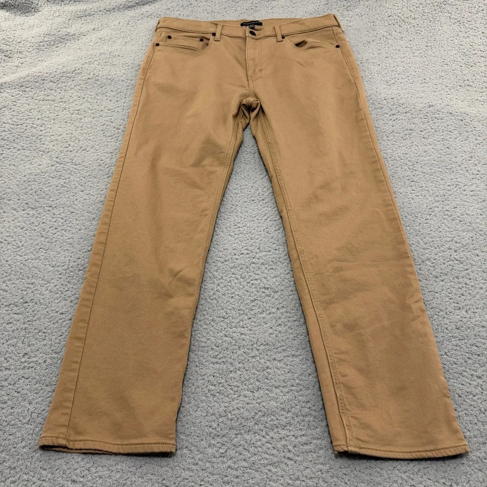 Banana Republic Twill Pants Mens 36x32 Tan 5-Pocket Straight Leg Stretch Khaki